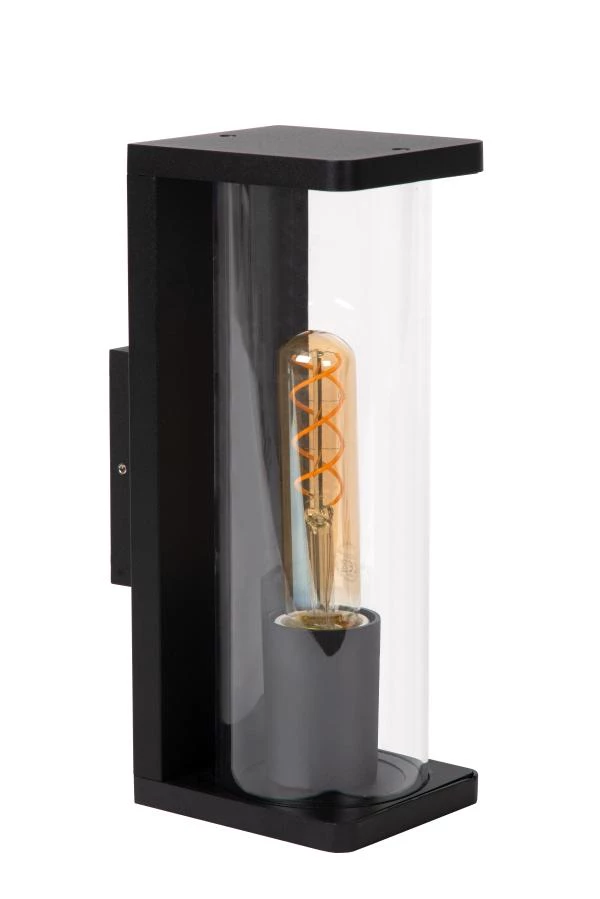 Lucide SLIGO - Wandlamp Binnen/Buiten - 1xE27 - IP54 - Zwart - uitgezet